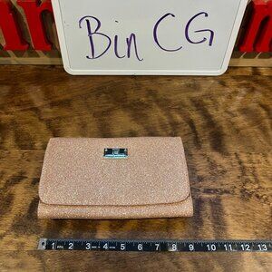 First Avenue Pink rose gold glitter jewelery travel bag